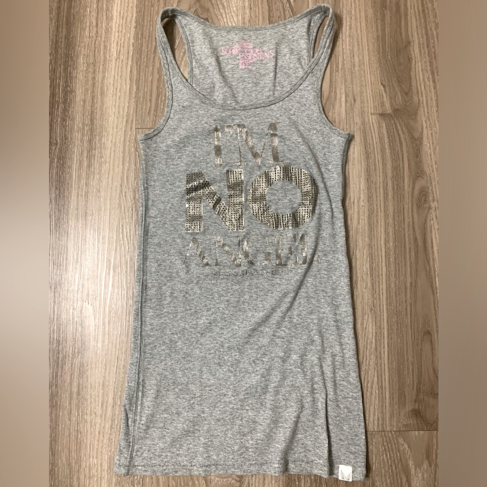 Victoria’s Secret Supermodel Essentials Gray Rhinestone Embellished Tank Top